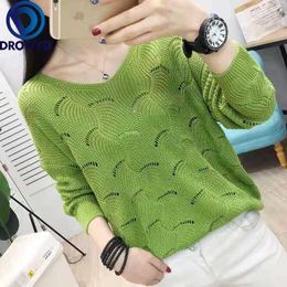 Fashion Pullovers Sexy Sweater Women Fall Soft Cotton Loose V-neck Knitted Thin Winter Korean Casual Simple Chic Tops 210805