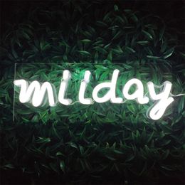 "miiday" word Sign Holiday Lighting girl Home decoration Bar Public Places Handmade Neon Light 12 V Super Bright