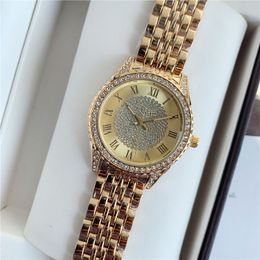 Brand Watches Women Girl Beautiful Crystal Diamond Style Metal Steel Band Quartz Wrist Watch X198