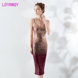 suspenders sequins wrapped chest perspective bag hip party sexy dress Spaghetti Strap Knee-Length 210416