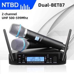 NTBD GLXD4 BETa87a Wireless Microphone beta87 2 Channels UHF Professional Mic Party Karaoke Church Show Meeting