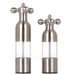 1PC Stainless Steel Tap Grinder Manual Salt Pepper Mill Spice Sauce Silver s Home Use KC1504 210611