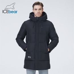 winter men's clothing thicken warm jacket hooded mid-length coat fashionable cotton MWD21807I 211204