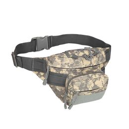 Men Outdoor Military Waist Bag Tactical Waist Pack Shoulder Bag Multi-pocket Molle Camping Hiking Pouch Belt Wallet Pouch Purse Y0721