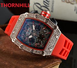 Lowest Price Automatic Clock Gift watch stopwatch rubber silicone mens skeleton dial watches crime premium diamonds Quartz Movement Wristwatch