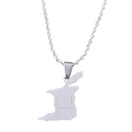 Trinidad &Tobago Map Flag City Name Pendant Necklaces For Women Men Stainless Steel Ethnic Jewellery Gift