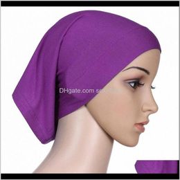 Ethnic Clothing Apparel Drop Delivery 2021 Islamic Muslim Womens Head Scarf Mercerized Cotton Underscarf Cover Headwear Bonnet Plain Caps Inn