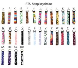 Neoprene Wristlet Key chains Lanyard Serape Print With Strap Band Split Ring KeyChain Holder Hand Wrist Keyring For Girls/Women