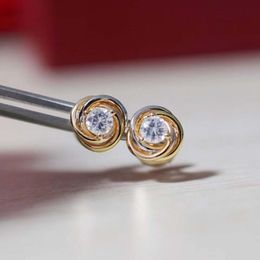 2021 Luxury quality stud earring with sparkly diamond in three colors plated for women and mother birthday jewley gift have stamp PS3139A