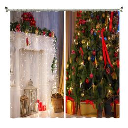 Curtain & Drapes Babson Christmas White Fireplace 3D Digital Printing DIY Advanced Custom Po