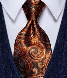 Ties Bow Ties Autumn Winter Arrival Men 8cm Paisley Luxury Vintage Gold Silk Business Tie For Wedding Party Male Suit Accessories Smal2