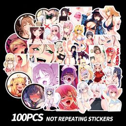 100pcs/Lot Anime Sexy Girls Stickers For Laptop Skateboard Notebook Luggage Water Bottle Car Decals