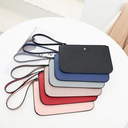 DHL50pcs Coin Purses Women PU Plain Rectangle Shaped Zipper Long Wallets Mix Colour