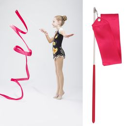 Rhythmic Gymnastics Gimnasia Ritmica RG Ribbon 4 Meters Child Adult Props Dance Stick 5cm Width Sports Equipmemnt Multi Colors