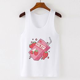 Stberry Juice T-shirt Comics Vest Tank Tops Harajuku Summer Tshirt SleevelKawaii Graphic Tee Female Tshirts Streetwear X0507