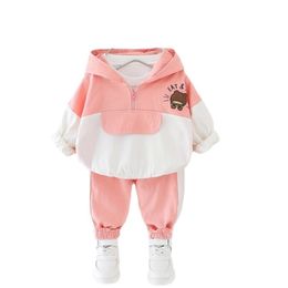 Autumn Baby Boys Girl Clothes Children Hoodies Cartoon Sweatshirt Pants 2Pcs/sets Infant Toddler Casual Clothing Kids Tracksuits 211025