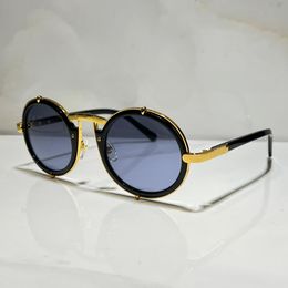 -Óculos de sol para unisex 644 estilo de verão Anti-ultravioleta placa retro prancha e metal redondo óculos de quadro completo óculos aleatório caixa