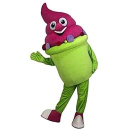 Festival Dress Green Ice Cream Mascot Costume Halloween Christmas Fancy Party Dress Cartoon Character Suit Carnival Unisex Adults Outfit