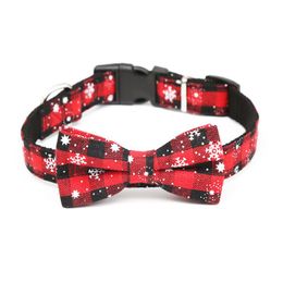 Dog Collars & Leashes Pet Cat And Christmas Snowflake Red Bow Small, Medium Large Accessories Supplies