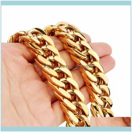 Chains Necklaces & Pendants Jewelrychains Tisnium 17Mm Strong Man Heavy Necklace Solid Stainless Steel Chain Punk Hip-Hop Boys Jewellery Aesso