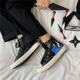 Wholesale 2021 Fashion Running Shoes Sneakers Mens Womens Trainers High Cut Canvas Shoe Graffiti Black White Designer Sports Size 36-44 37-D39