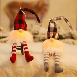 Christmas Buffalo Plush Doll Christmases Ornaments Creative Santa Old Man Standing Pose Small Dolls Exquisite Decoration Children Kids Gifts CGY27