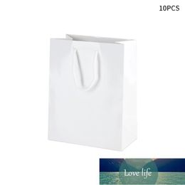 Gift Wrap 10 Pcs White Cardboard Cosmetics Wedding Clothes DIY Handmade Birthday Shopping Bag Handbag Packaging With Rope1 Factory price expert design Quality