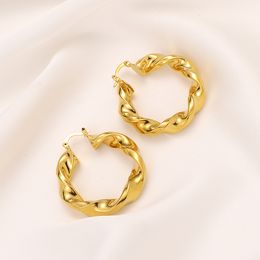 Heavy ! Solid Twisted Hoop Earrings Women Big Chunky Thick 9k G/F Fine Gold