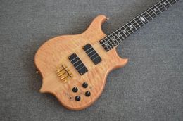 Custom Quilted Maple 5 Ply guitar Neck Thru body Active 9V Pickup 4 Strings electric bass
