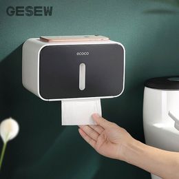 GESEW Portable Toilet Paper Holder Wall-mount Bathroom Storage Rack Creative Foldable Hanger Tissue Box Home Toilet Roll Holder 210401