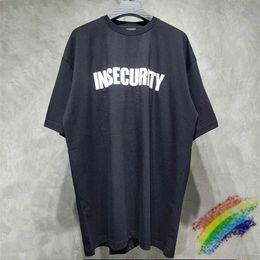 Foaming Printing VETEMENTS INSECURITY T shirt Men Women 1:1 High-Quality Oversize T-shirts Embroidered VTM VETEMENTS Top Tees X0712