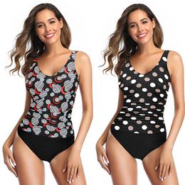 ZAUFAZ plus size Suit Push-Up Padded Brazilian Swimsuit Polka Dots Beach Wear Monokini Bathing Suit Swimwear XXL 210604