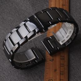 Watch Bands 22mm Ceramic Mix Steel Buckle For AR1452 Band AR Watches Wrist Strap Brand Watchband S3 Classic Polished