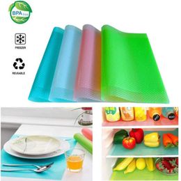 Mats & Pads 4 Pcs/ Set Placemat Refrigerator Mat Table Waterproof Cabinet Drawers Can Be Cut Anti-slip EVA Insulation Moisture-proof