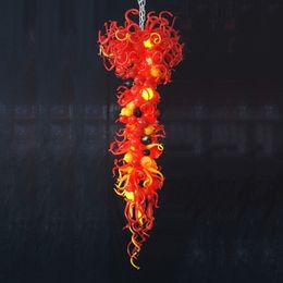 Vintage Coloured Chandeliers Lamp Red Yellow Black Gorgeous Hand Blown Glass Lustres Luxury LED Lighting Fixture Lamparas