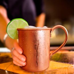 Pure Copper Mug Creative Drink Handcrafted Durable Moscow Mule Cocktail Cup Restaurant Bar Drinkware Party Kitchen supply