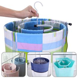 round steel spacers Canada - Hangers & Racks Stainless Steel Blanket Hanger Round Spiral Quilt Sheets For Clothes Rotating Drying Rack With Clips Save Space
