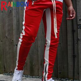 Rainbowtouches Sport Uomo Nuovo stile High Street Pantaloni per il tempo libero Corsa Pantaloni sportivi all'aperto Piede Cerniera Pantaloni abbinati a colori Y0811