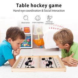 21 * 36 cm Sling rápido Puck juego Juegos de madera Juegos de hockey Ganador de hockey Juegos de ajedrez interactivos para niños adultos Familia Familia Battle Board