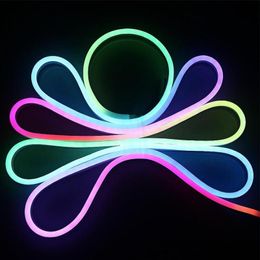 led neon rope light flex tube UK - Strips Outdoor&Indoor RGB WS2811 IC LED Full Color Flexible Neon Flex Rope Bar Light 60leds M White Soft Tube Strip Lights