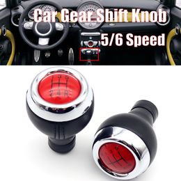 5/6 Speed Car Shift Stick Manual Gear Shifter Leather Red Cover Knob For MINI COOPER R56 R57 R58 R59 R60 R61