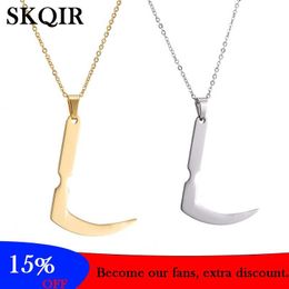 -Anhänger Halsketten Einfaches Messer Werkzeug Halskette Gold Silber Farbe Edelstahl Kette Choker Schmuck für Landwirt Männer Frauen Zubehör Geschenk