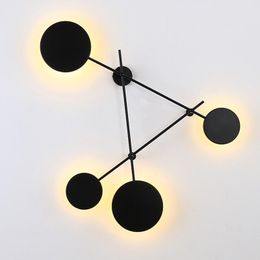 Nordic Style Living Room Wall Lights Modern LED Round Creative Bedroom Stairway Light Background Decorative Lamp For Home Sconce Lamps