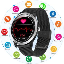 Chenxi N58 Ecg Ppg Smart Watch Männer Frauen Elektrokardiograph Display Holter Ecg Blutdruck Monitor Herzfrequenz Smartwatch Q0524