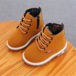 Kids Martin Boots Baby Ankle Boot Boys Girls Shoe Autumn Winter Leather Toddler Footwear Wear Size 21-30