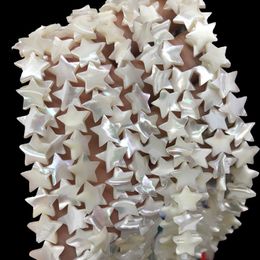 12mm White Natural Mother Of Pearl Pentagram Star Shape Shell Beads Jewellery Making DIY Bracelet Ear Stud 15'' Strand