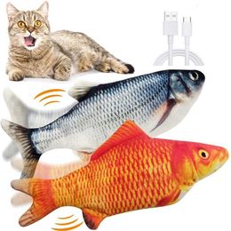 Electronic Pet Cat Toy Electric USB Charging Simulation Fish Toys for Dog Cat Chewing Playing Biting Cat Wagging Toy 211122