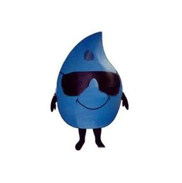 High quality Sunglasses Water Drop Mascot Costumes Halloween Fancy Party Dress Cartoon Character Carnival Xmas Easter Advertising Birthday Party Costume Outfit