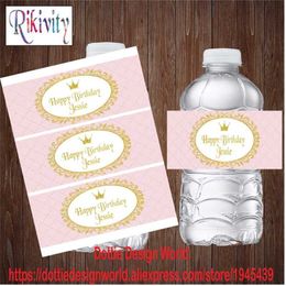 20 Personalized Pink Water Bottle Wine Champagne Labels Candy Bar Wrapper Sticker Wedding Baby Shower Birthday Party Decoration 211122