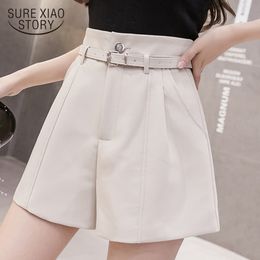 Fashion women A-line Elegant Wide Leg Summer High Waist solid Khaki Korean Style Casual Ladies Shorts 8644 50 210417